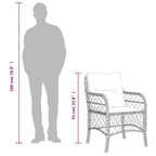 vidaXL Patio Dining Set with Cushions Table and Chair 7 Piece Poly Rattan