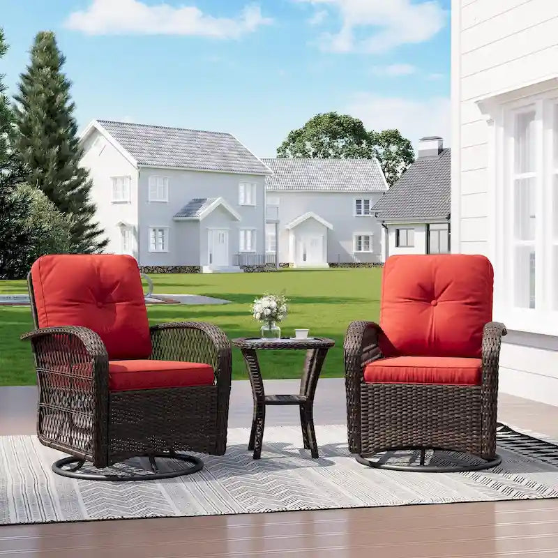 Outdoor Swivel Rocker Chairs Set of 2