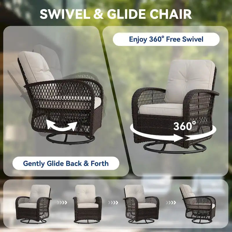 Outdoor Swivel Rocker Chairs Set of 2