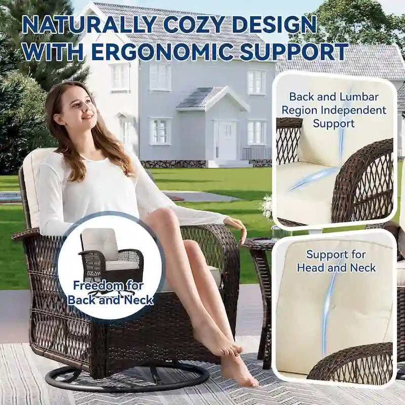Outdoor Swivel Rocker Chairs Set of 2