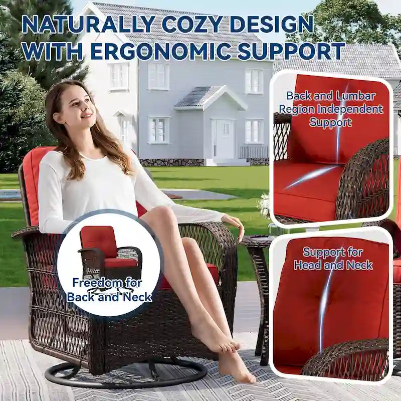 Outdoor Swivel Rocker Chairs Set of 2