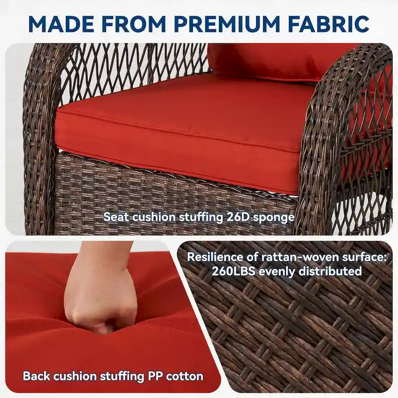 Outdoor Swivel Rocker Chairs Set of 2