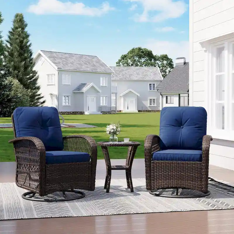 Outdoor Swivel Rocker Chairs Set of 2