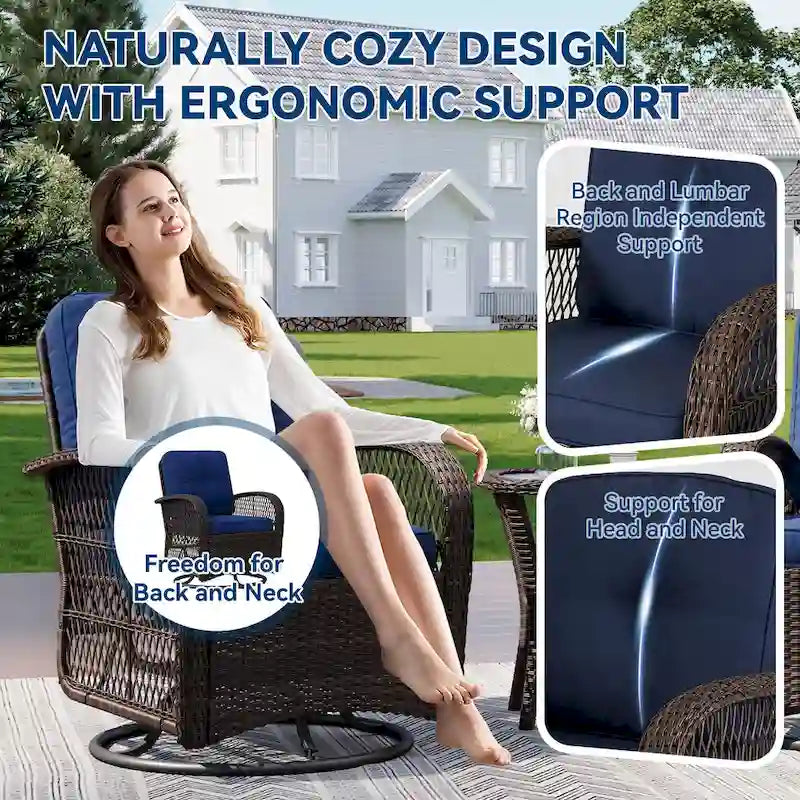 Outdoor Swivel Rocker Chairs Set of 2