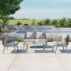 Outdoor Metal Chairs with Iron Table for Patios (Set of 4)