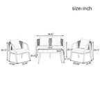 Outdoor Metal Chairs with Iron Table for Patios (Set of 4)
