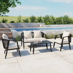 Outdoor Metal Chairs with Iron Table for Patios (Set of 4)