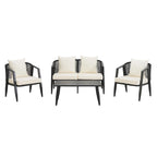 Outdoor Metal Chairs with Iron Table for Patios (Set of 4)
