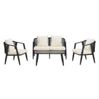 Outdoor Metal Chairs with Iron Table for Patios (Set of 4)