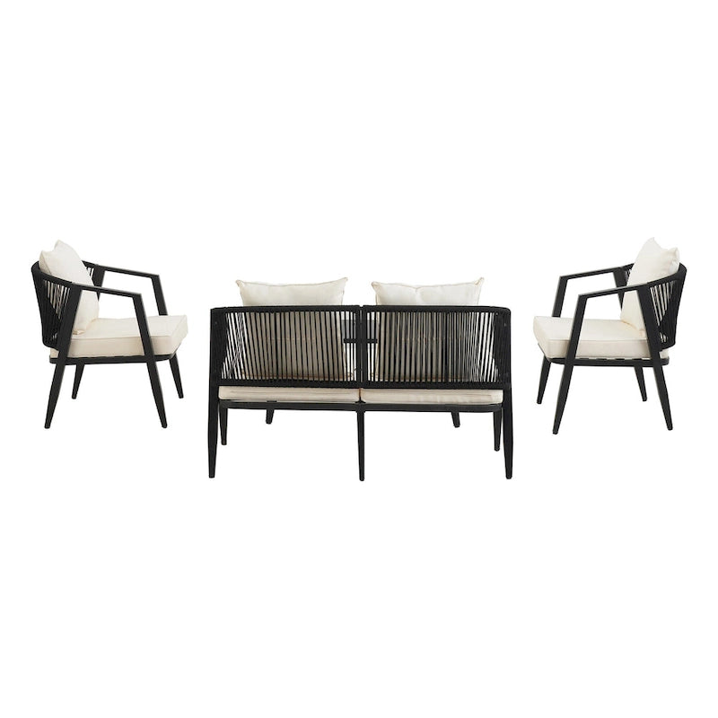 Outdoor Metal Chairs with Iron Table for Patios (Set of 4)