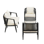 Outdoor Metal Chairs with Iron Table for Patios (Set of 4)