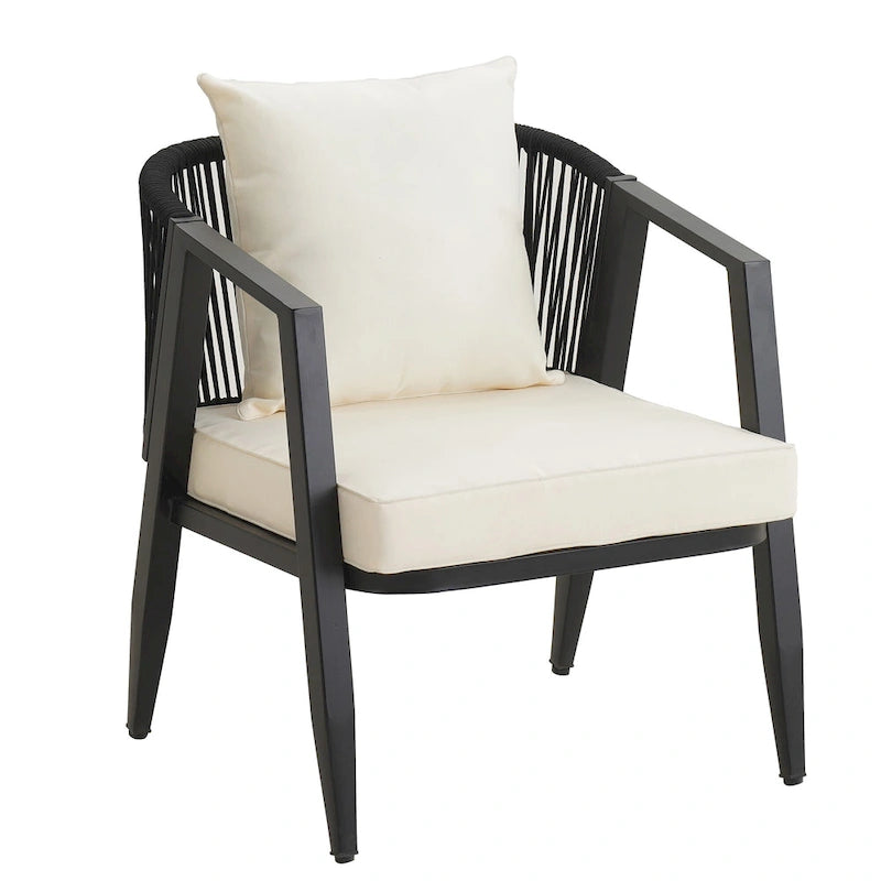 Outdoor Metal Chairs with Iron Table for Patios (Set of 4)
