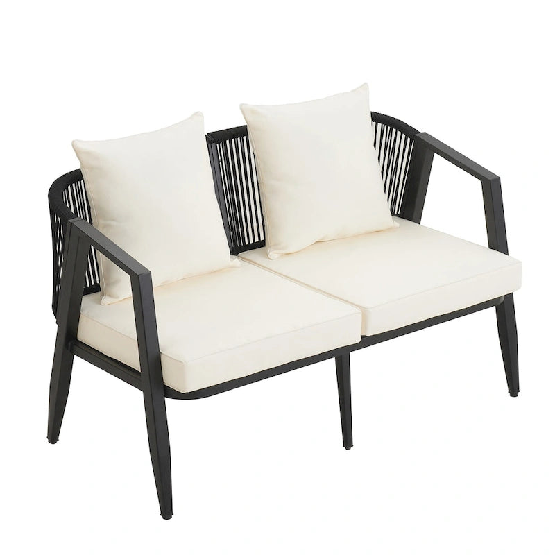 Outdoor Metal Chairs with Iron Table for Patios (Set of 4)