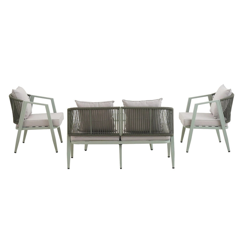 Outdoor Metal Chairs with Iron Table for Patios (Set of 4)