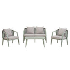 Outdoor Metal Chairs with Iron Table for Patios (Set of 4)