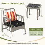 Costway 3 PCS Patio PE Wicker Furniture Set with 5-Level Adjustable - See Details