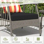 Costway 3 PCS Patio PE Wicker Furniture Set with 5-Level Adjustable - See Details