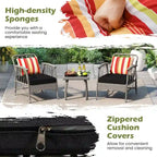 Costway 3 PCS Patio PE Wicker Furniture Set with 5-Level Adjustable - See Details
