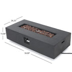 Black Aluminum Outdoor Fire Pit Chat Set 4-Seater