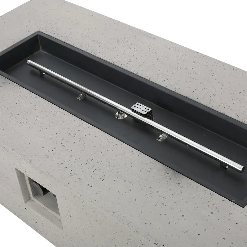 Black Aluminum Outdoor Fire Pit Chat Set 4-Seater