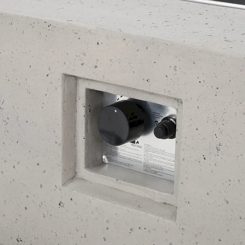 Black Aluminum Outdoor Fire Pit Chat Set 4-Seater