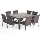 Bullpond Aluminum/ Brown Wicker 9-piece Outdoor Dining Set by Christopher Knight Home