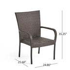 Bullpond Aluminum/ Brown Wicker 9-piece Outdoor Dining Set by Christopher Knight Home