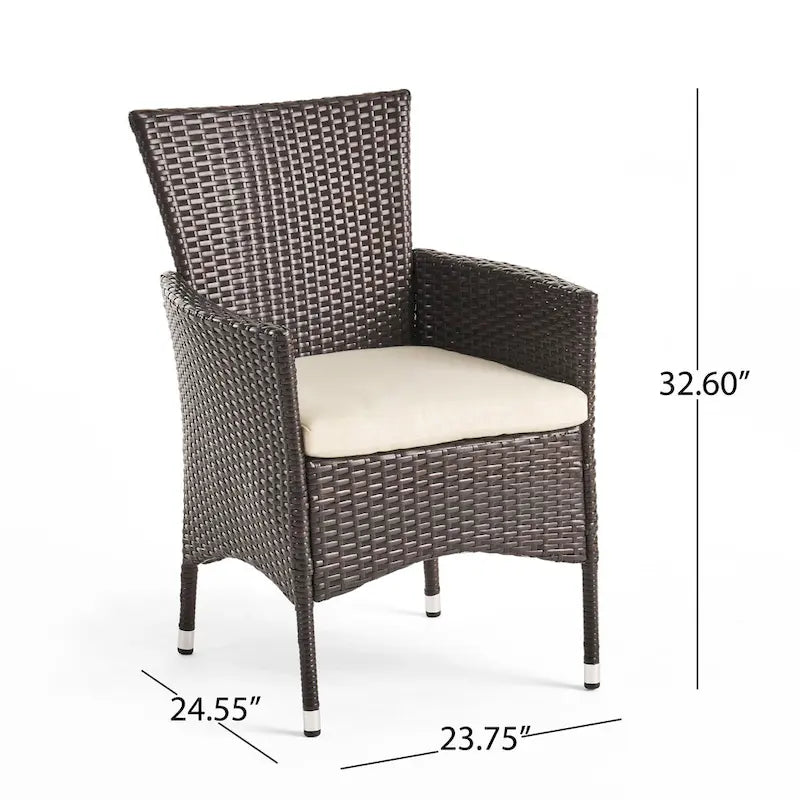 Dion Outdoor 7-piece Rectangular Wicker Aluminum Dining Set with Cushions by Christopher Knight Home