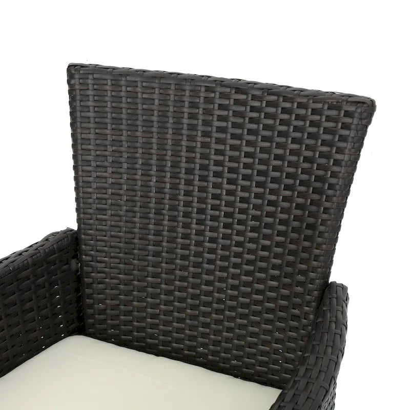 Dion Outdoor 7-piece Rectangular Wicker Aluminum Dining Set with Cushions by Christopher Knight Home