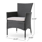 Dion Outdoor 7-piece Rectangular Wicker Aluminum Dining Set with Cushions by Christopher Knight Home