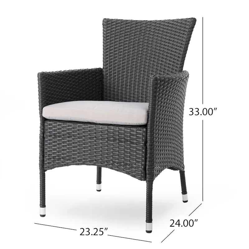 Dion Outdoor 7-piece Rectangular Wicker Aluminum Dining Set with Cushions by Christopher Knight Home