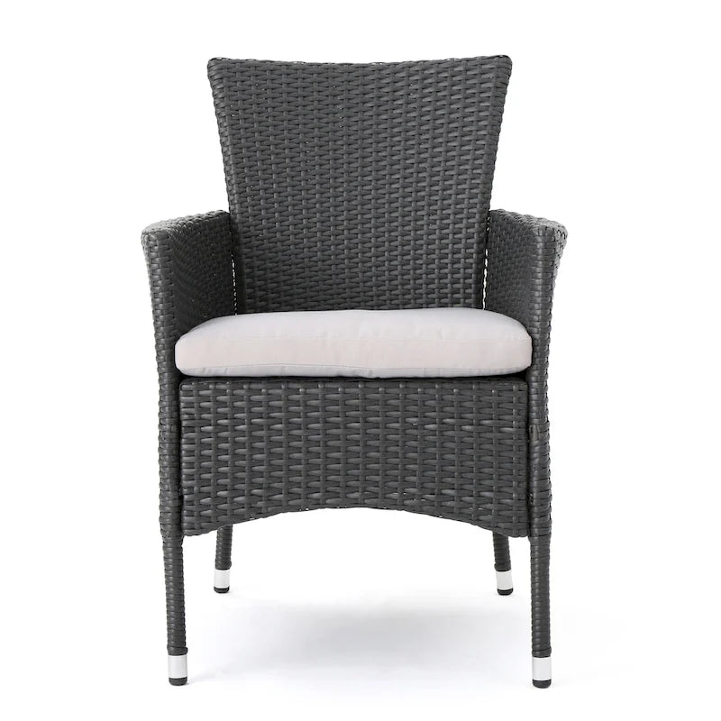 Dion Outdoor 7-piece Rectangular Wicker Aluminum Dining Set with Cushions by Christopher Knight Home
