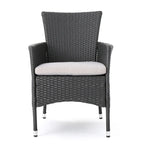 Dion Outdoor 7-piece Rectangular Wicker Aluminum Dining Set with Cushions by Christopher Knight Home