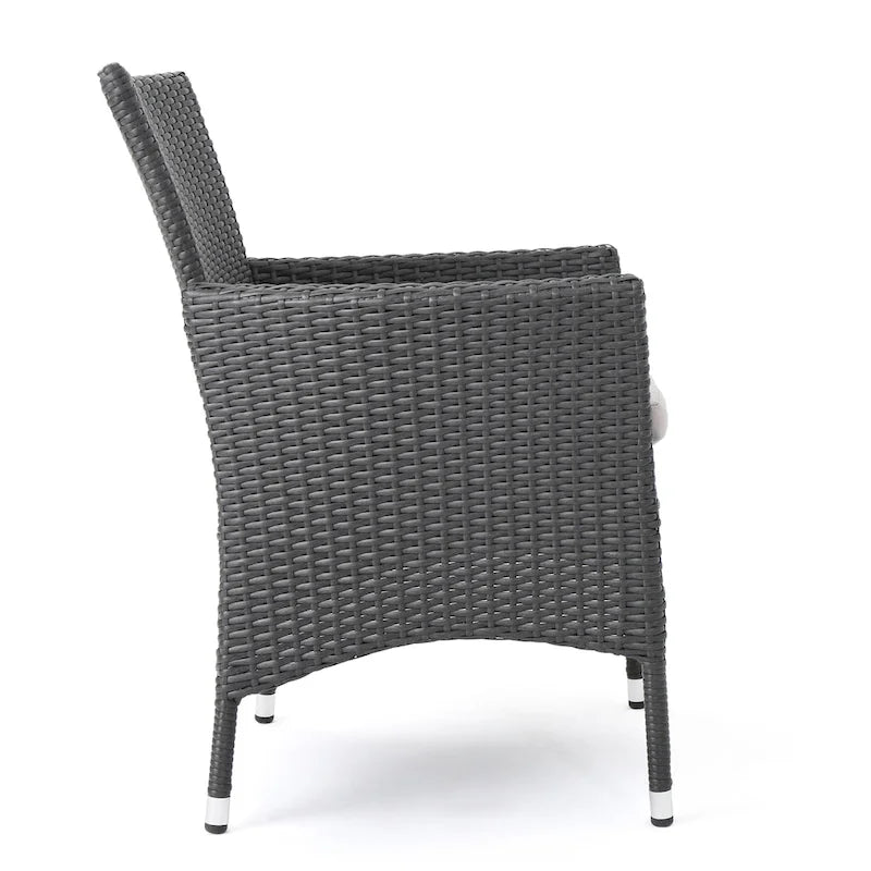 Dion Outdoor 7-piece Rectangular Wicker Aluminum Dining Set with Cushions by Christopher Knight Home