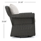 Venti Outdoor 4-piece Wicker Aluminum Swivel Club Chair Set with Square Firepit by Christopher Knight Home