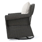 Venti Outdoor 4-piece Wicker Aluminum Swivel Club Chair Set with Square Firepit by Christopher Knight Home