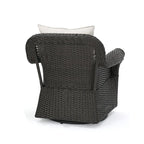 Venti Outdoor 4-piece Wicker Aluminum Swivel Club Chair Set with Square Firepit by Christopher Knight Home