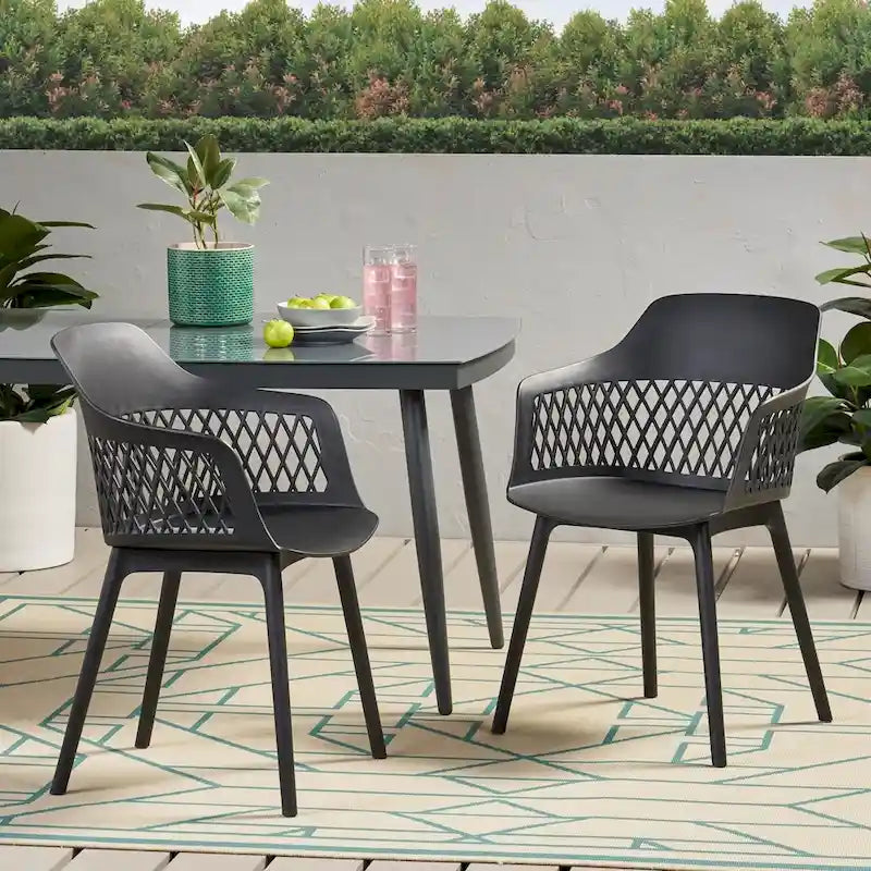 Azalea Outdoor Modern Dining Chair (Set of 2) by Christopher Knight Home - 23.00  W x 21.50  D x 33.00  H