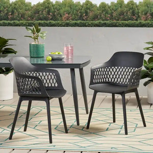Azalea Outdoor Modern Dining Chair (Set of 2) by Christopher Knight Home - 23.00  W x 21.50  D x 33.00  H