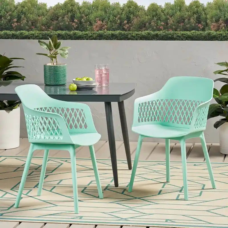 Azalea Outdoor Modern Dining Chair (Set of 2) by Christopher Knight Home - 23.00  W x 21.50  D x 33.00  H