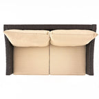 Grey Wicker Outdoor Chat Set 5-Piece with Loveseat Chairs Coffee Table