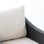 Grey Wicker Outdoor Chat Set 5-Piece with Loveseat Chairs Coffee Table