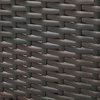 Grey Wicker Outdoor Chat Set 5-Piece with Loveseat Chairs Coffee Table