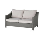 Grey Wicker Outdoor Chat Set 5-Piece with Loveseat Chairs Coffee Table