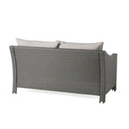 Grey Wicker Outdoor Chat Set 5-Piece with Loveseat Chairs Coffee Table