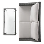 Grey Wicker Outdoor Chat Set 5-Piece with Loveseat Chairs Coffee Table