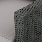 Grey Wicker Outdoor Chat Set 5-Piece with Loveseat Chairs Coffee Table