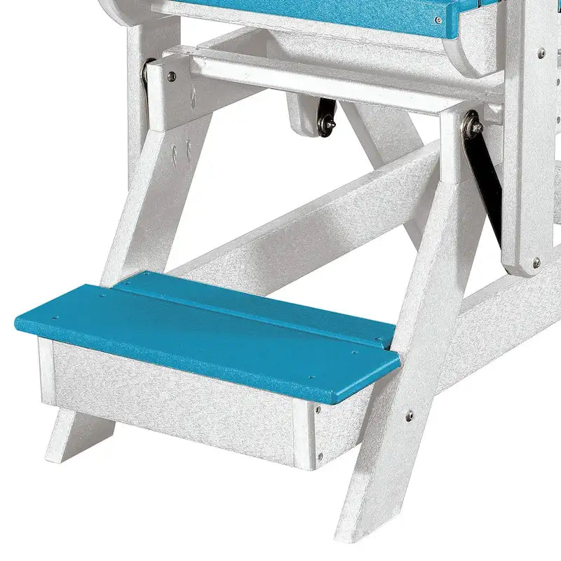 OS Home and Office Model Double Balcony Height Glider with Center Table in Aruba Blue and White - N/A
