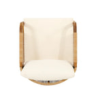 Jabe Acacia Wood and Wicker Outdoor Club Chair with Cushions by Christopher Knight Home