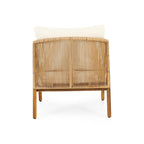 Jabe Acacia Wood and Wicker Outdoor Club Chair with Cushions by Christopher Knight Home